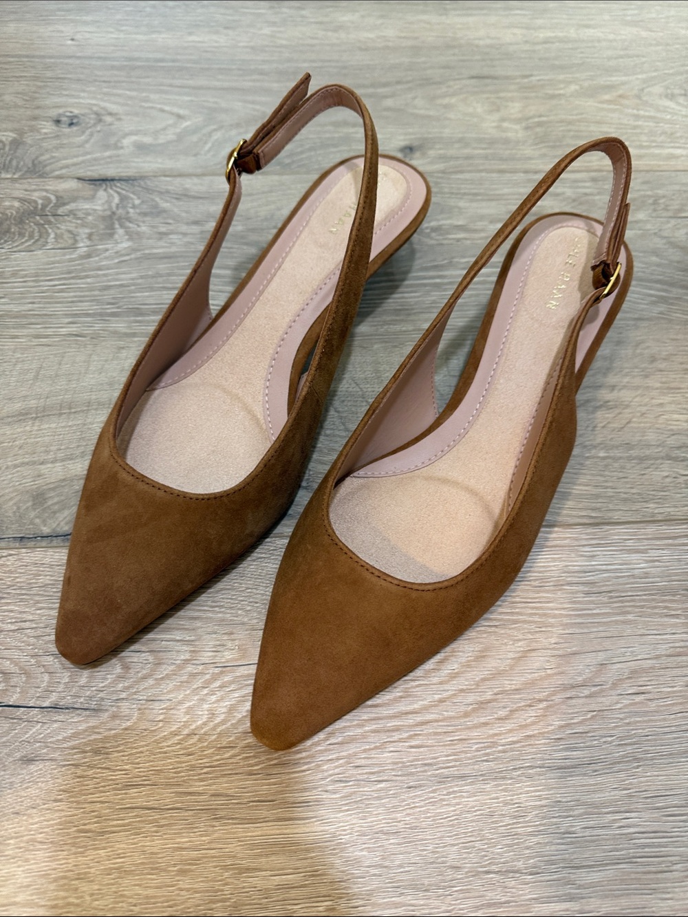 COLE HAAN Pointed Kitten heel Slingback Flats